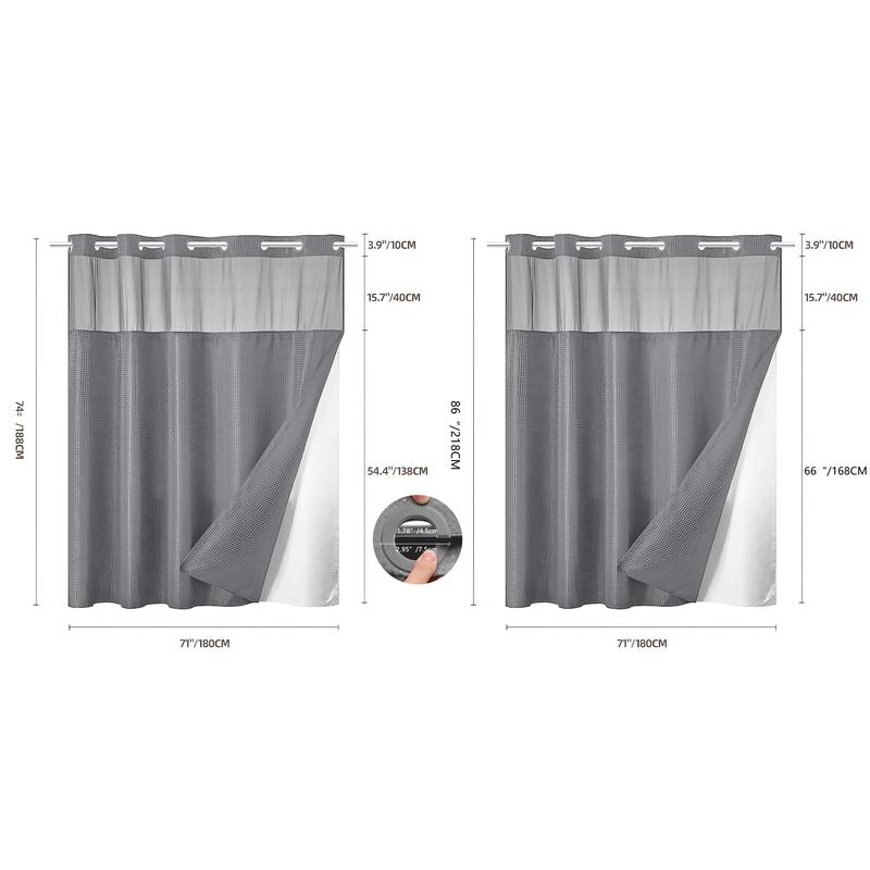 Waffle-Pattern Shower Curtain, Modern Waterproof Bathroom Curtain, Bathroom Accessory for Home, Hotel, Salon & Dormitory Decor #TOP PICKS