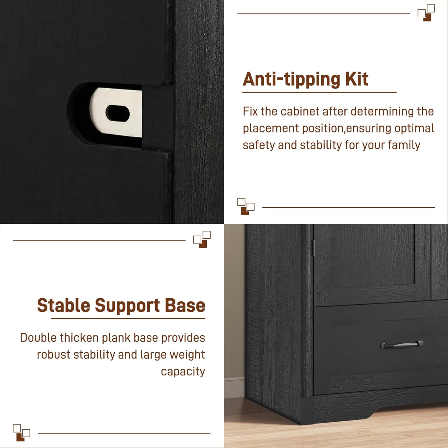 3 Doors Armoire Wardrobe Closet with Mirror and Lights, 71" Farmhouse Arched Wooden Wardrobe Cabinet with 2 Drawers,Hanging Rod, Clothing Storage Closet Cabinet for Bedroom,Light Rustic Oak/Black 3 Doors Armoire Wardrobe Closet with Mirror and Lights, 71" Farmhouse Arched Wooden Wardrobe Cabinet with 2 Drawers,Hanging Rod, Clothing Storage Closet Cabinet for Bedroom,Light Rustic Oak/Black