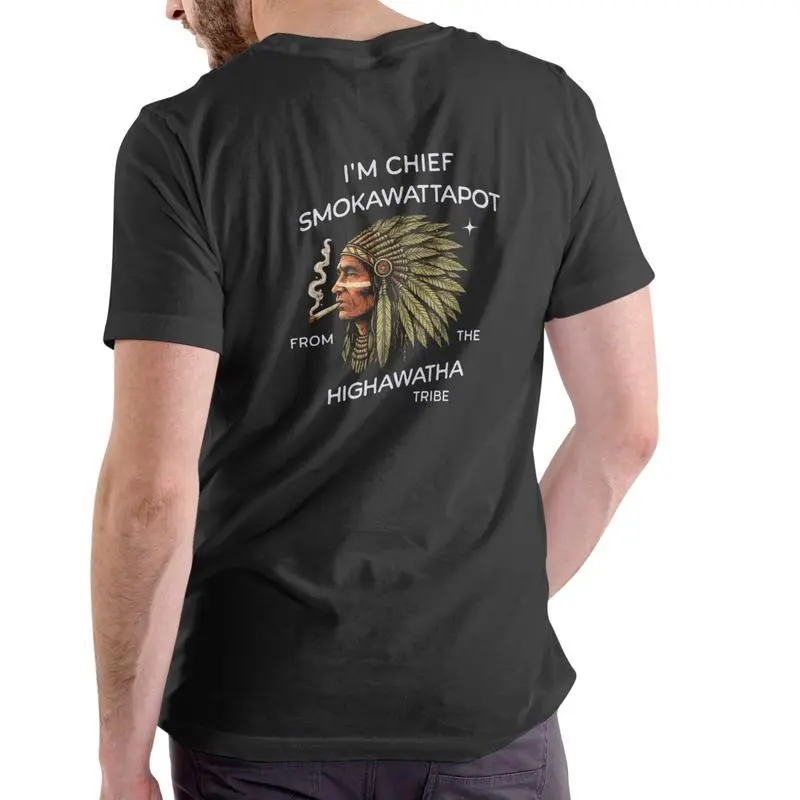 Men's Crew Neck Top with Chief Skoal Bandit Print, Shortsleeve Relaxed Fit Tshirt, Wrinkle-Resistant CVC Blend
