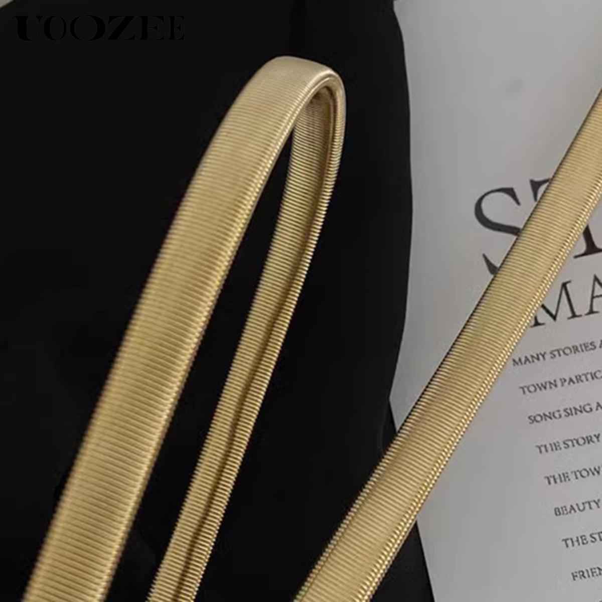 Buckle Geometric Pleated Solid Color Belts