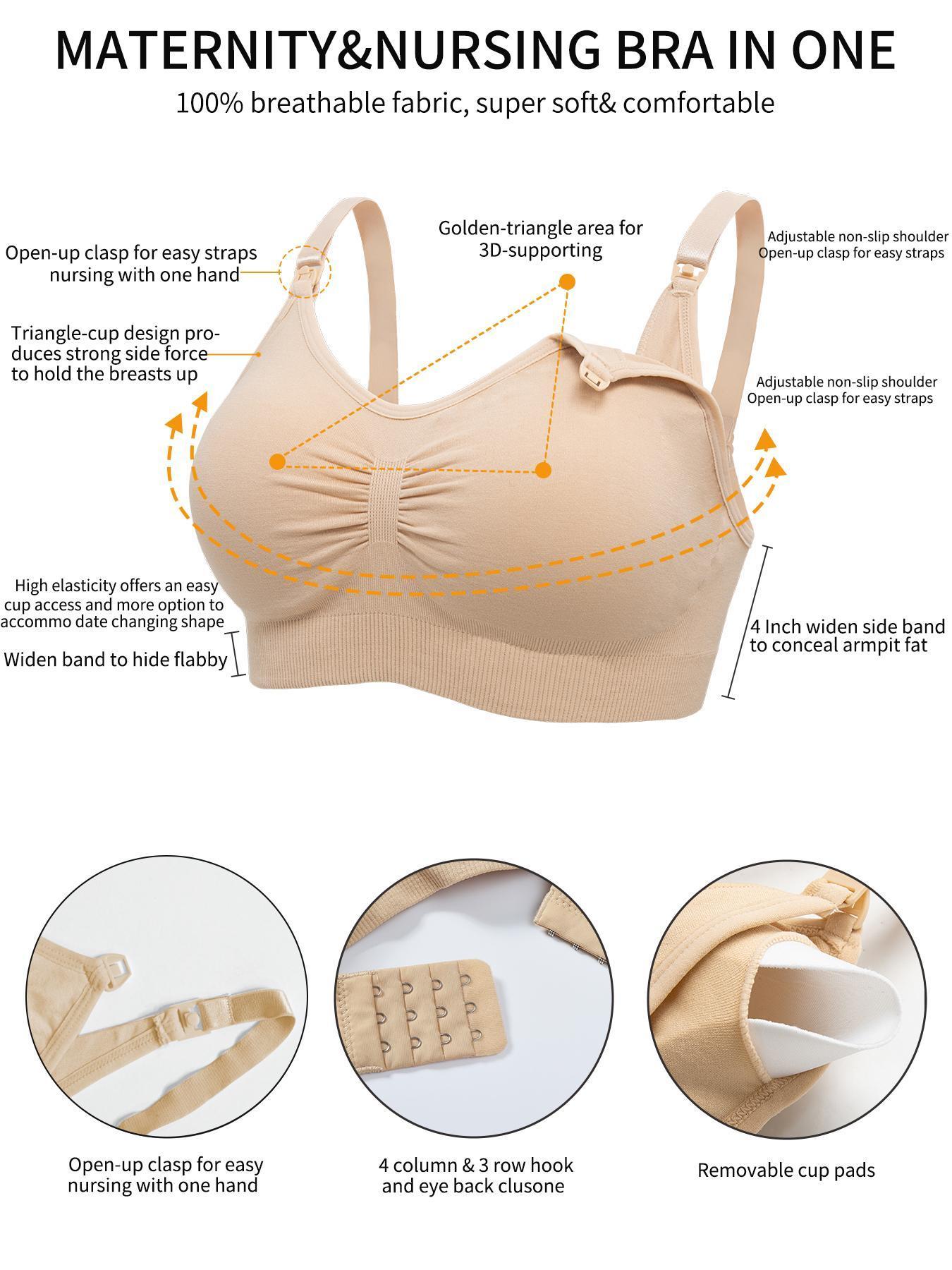 Solid Color Maternity Bra, Comfortable Breathable Pregnancy Bra, Maternity Lingerie for All Seasons