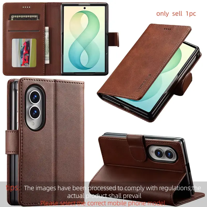 Retro Leather Wallet Phone Case For Samsung Galaxy Z Fold 8 Cover with RFID Blocking Credit Card Holder