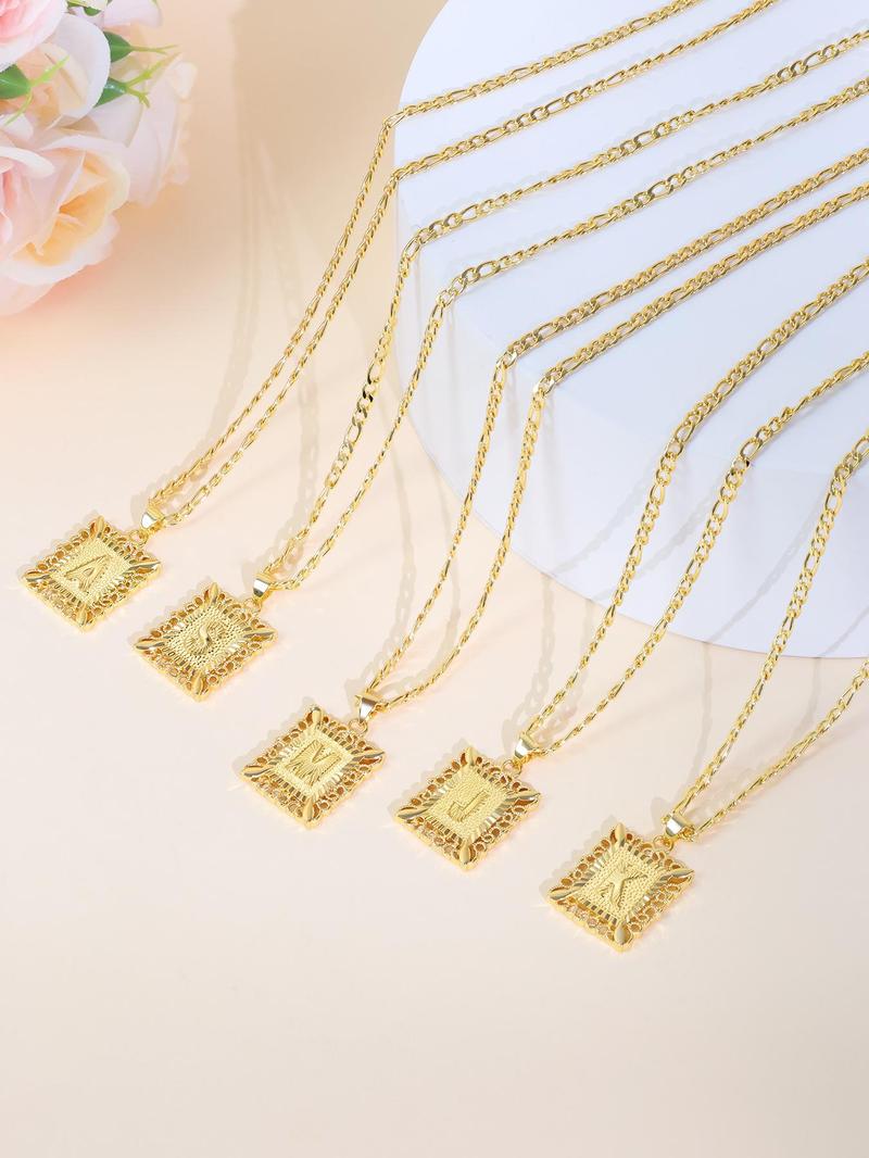 Letter A-Z Pendant Necklace for Women & Men, Punk Style Jewelry for Party, Daily Clothing Decor, Trendy All-match & Exquisite Jewelry for Birthday Gift Letter A-Z Pendant Necklace for Women & Men, Punk Style Jewelry for Party, Daily Clothing Decor, Trendy All-match & Exquisite Jewelry for Birthday Gift