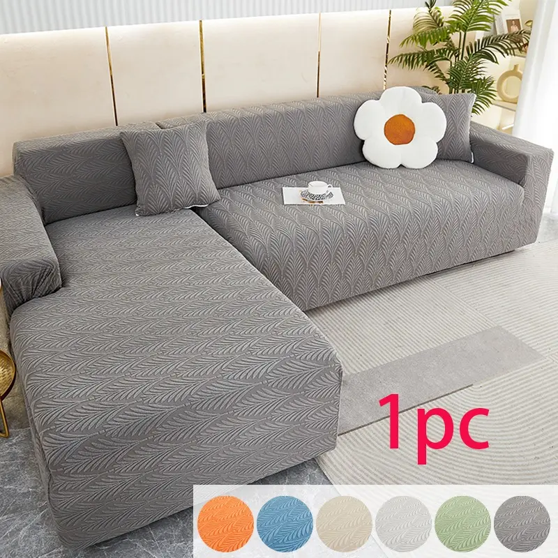 Plaid Elastic Full Cover L-Shape Sofa Set, Elastic Sofa Slipcover, Thickened Jacquard Anti-Slip Cat Scratch Proof, Universal Fit, Dustproof Couch Protector