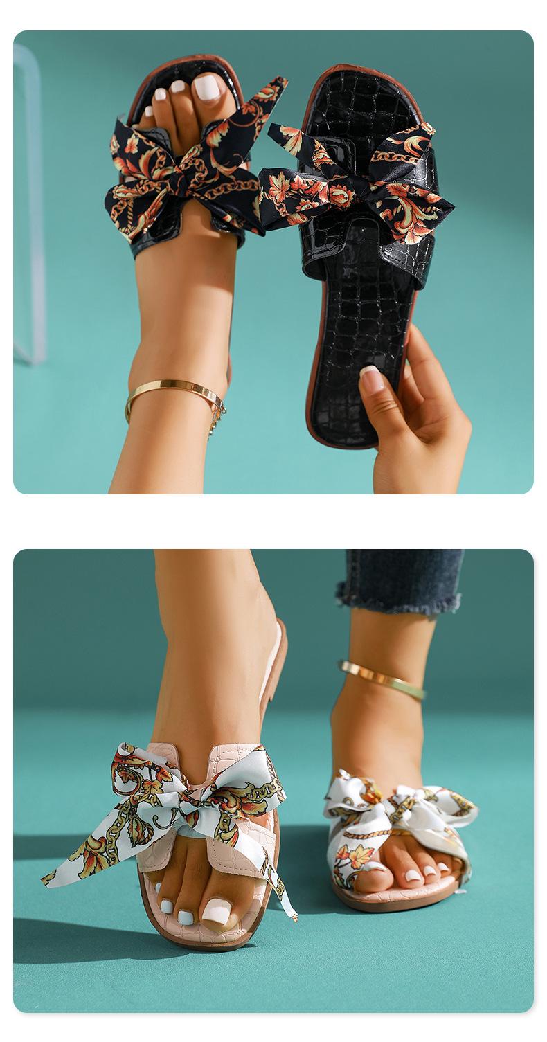 Women's Stylish Bowknot Slides — New Summer Flat Sandals: Trendy, Versatile, and Perfect for Outdoors & the Beach