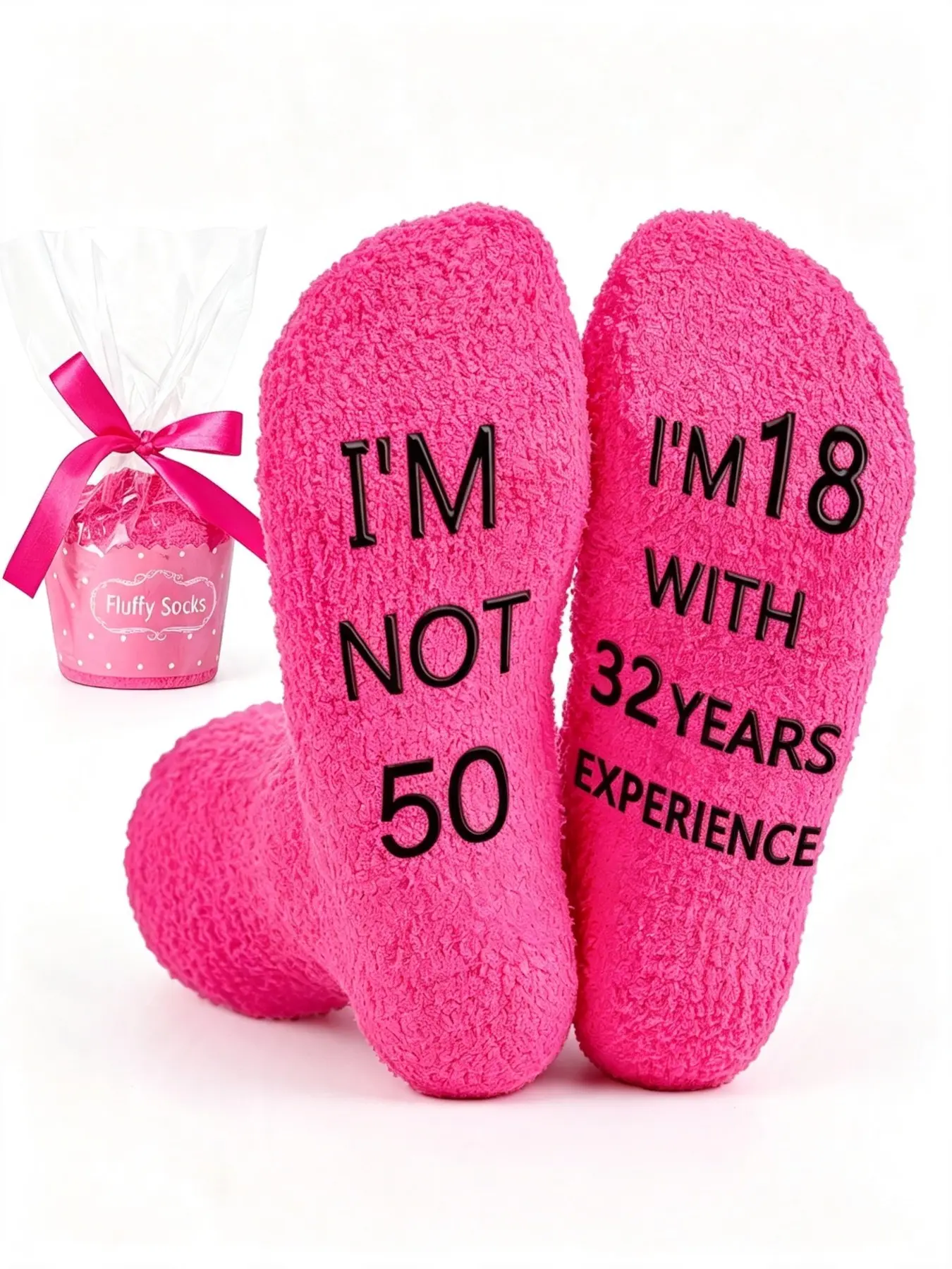 Soft Plush Mid-Calf Socks for Women, Non-Slip Warm Textile Socks, Creative Gift for Mom Grandma Aunt, Birthday Thanksgiving Halloween Christmas Anniversary
