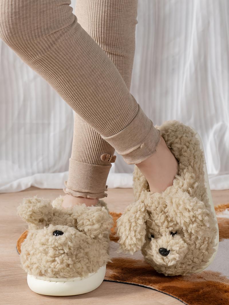 Girls' Winter New Cute Warm Plush Home Shoes, Cartoon Casual Fleece-Lined Boys' Kindergarten Medium-Large Size Indoor Slippers, Home Slippers, Indoor Slippers for, Cute Slippers, Cute Home Slippers