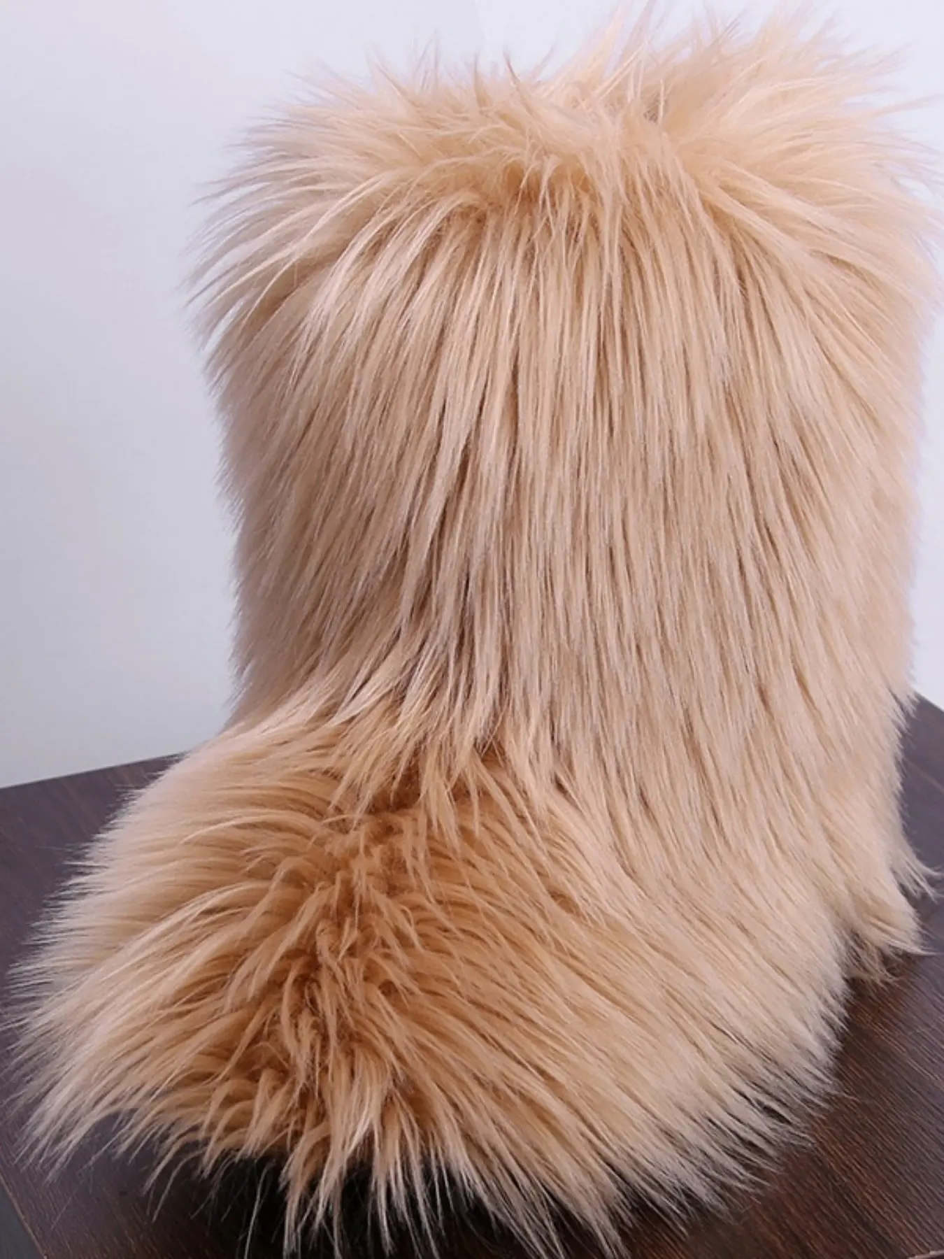 Women's Long Hair Snow Boots, Super Thick Winter Shoes, High-Cylinder Design with Artificial Fur, Fashionable Instagram Style