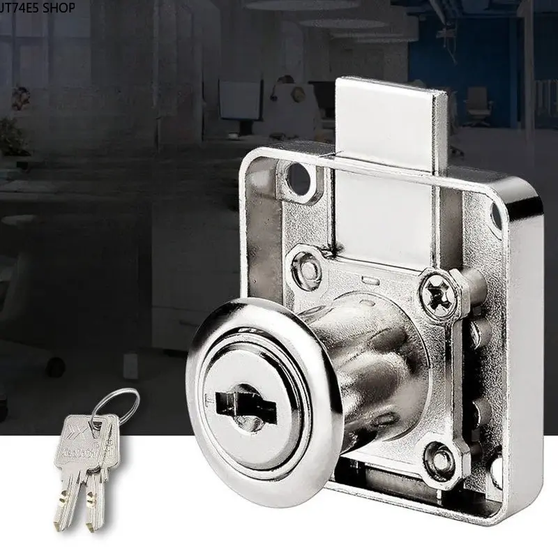 Desk Drawer Lock, Extended Household Cabinet Door Lock, Multi-Purpose Furniture Lock for Bedside Table, Wardrobe, File Cabinet & Storage Cabinet