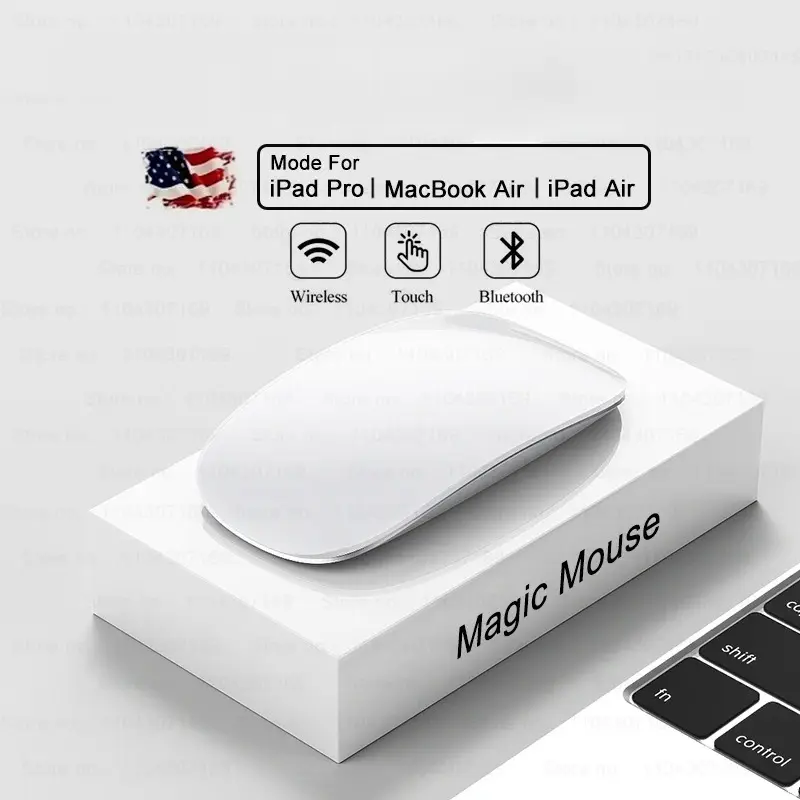 RGB Bluetooth 5.0 Wireless Mouse, Multi-Touch Surface Gaming Mice, Compatible with MacBook Pro Air, iPad, Tablet, Laptop & PC, Rechargeable Ergonomic Mouse