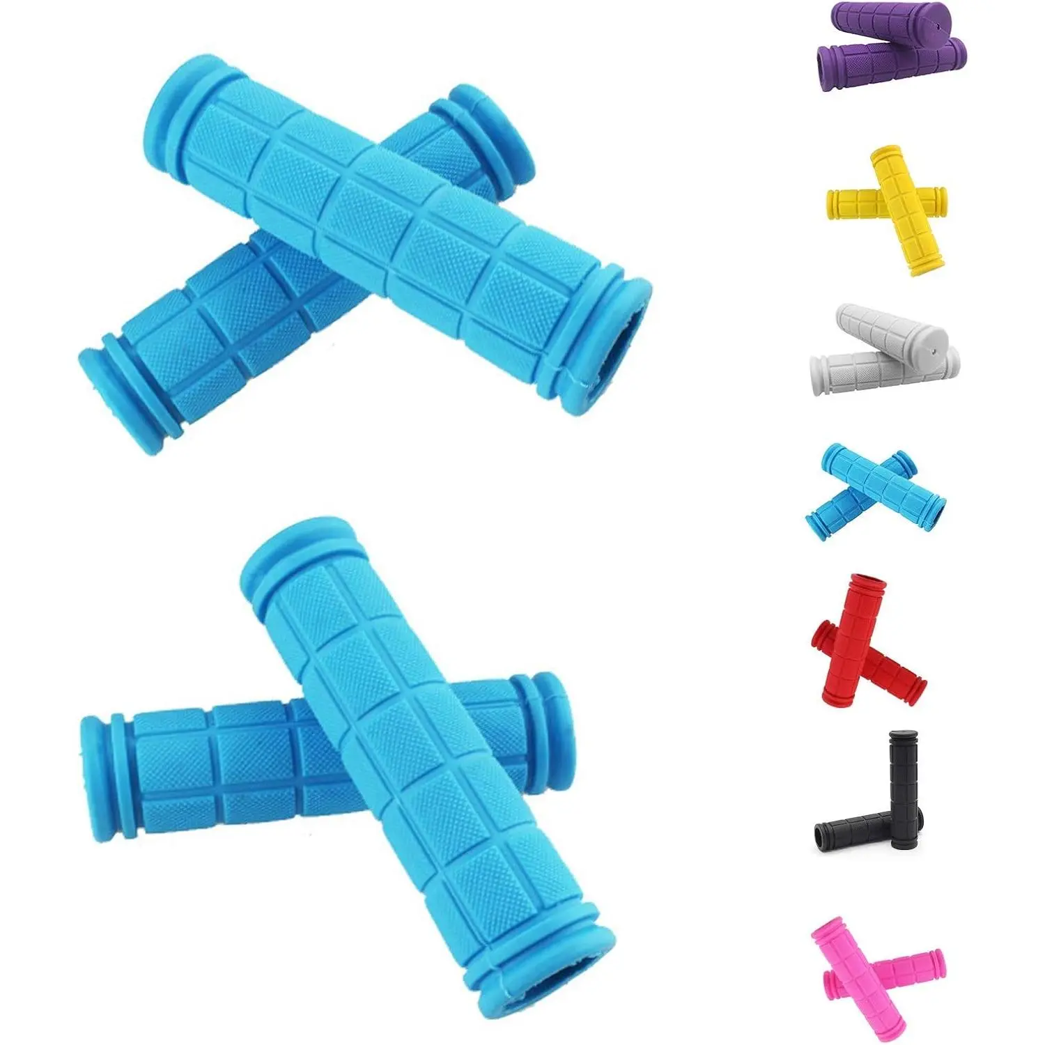 Non-Slip Rubber Bike Handlebar Grips - Bike Accessories, Cycling Rubber Wrap (7 Colors), Synthetic