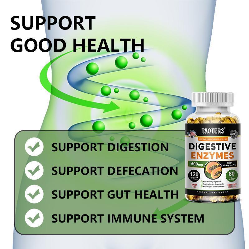 Taoters Digestive enzyme Health Supplement Supports digestive health Supports intestinal health 60/120 Capsules