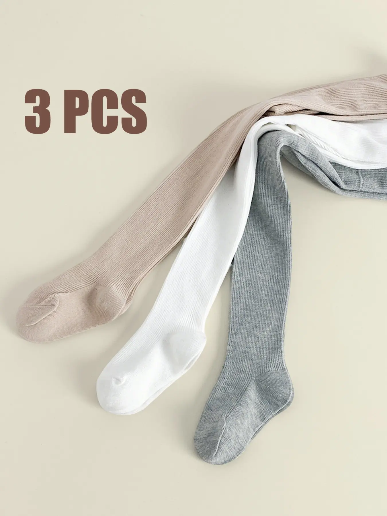3 PCS Children's baby toddler leggings Baby Clothing Solid Color Plain Tights for Baby Girls and Kids suitable for outdoor wear and sports.