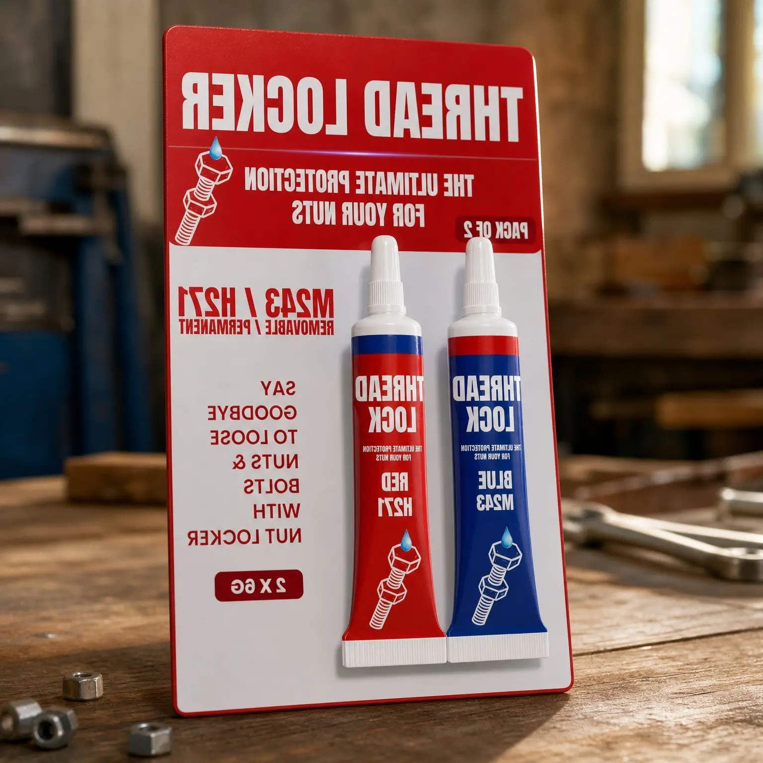 GH1200-6gx2 2 Pack Thread Lock Medium & Strong Strength Threadlocker for Nuts, Bolts, Metals - Lock Tight & Seal Fasteners, Stable Consistent PerformanceGift