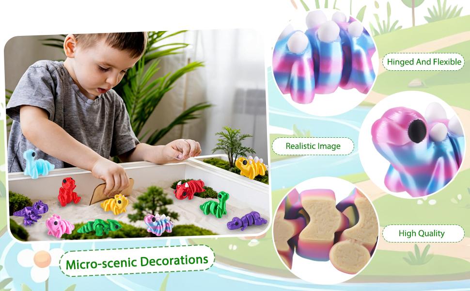 24 Pcs 3D Printed Articulated Dinosaur Animals Set, Flexible Fidget Toys Mini Figurines for Kids Party Favors, Birthday Rewards, Desk Decor & Office Pets
