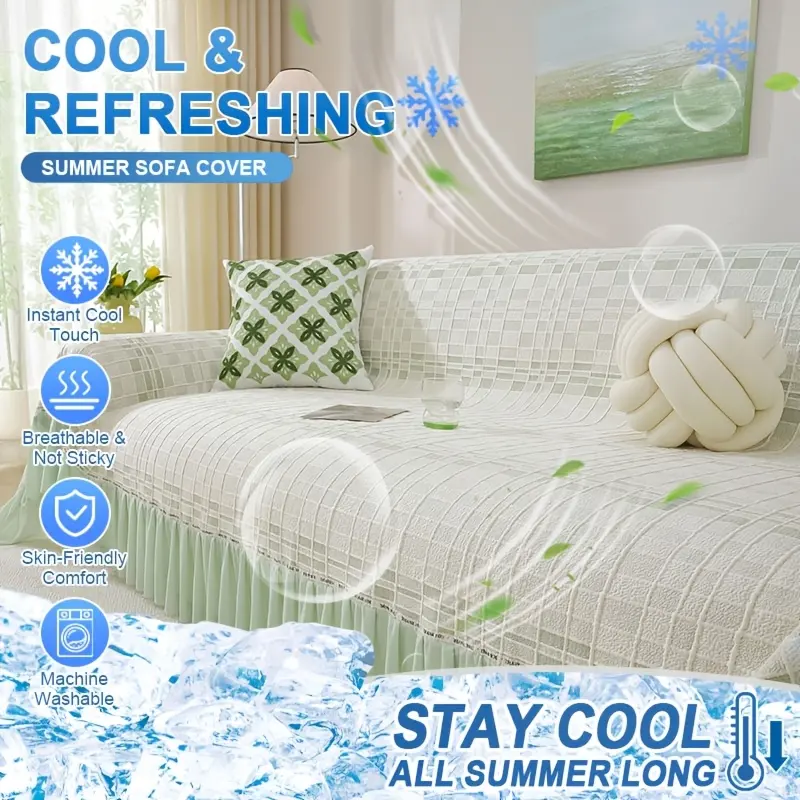 2026 New Summer Cooling Sofa Towel, Breathable Cool Sofa Cover, One-piece Full-Cover Sofa Throw Blanket, Washable Sofa Covers