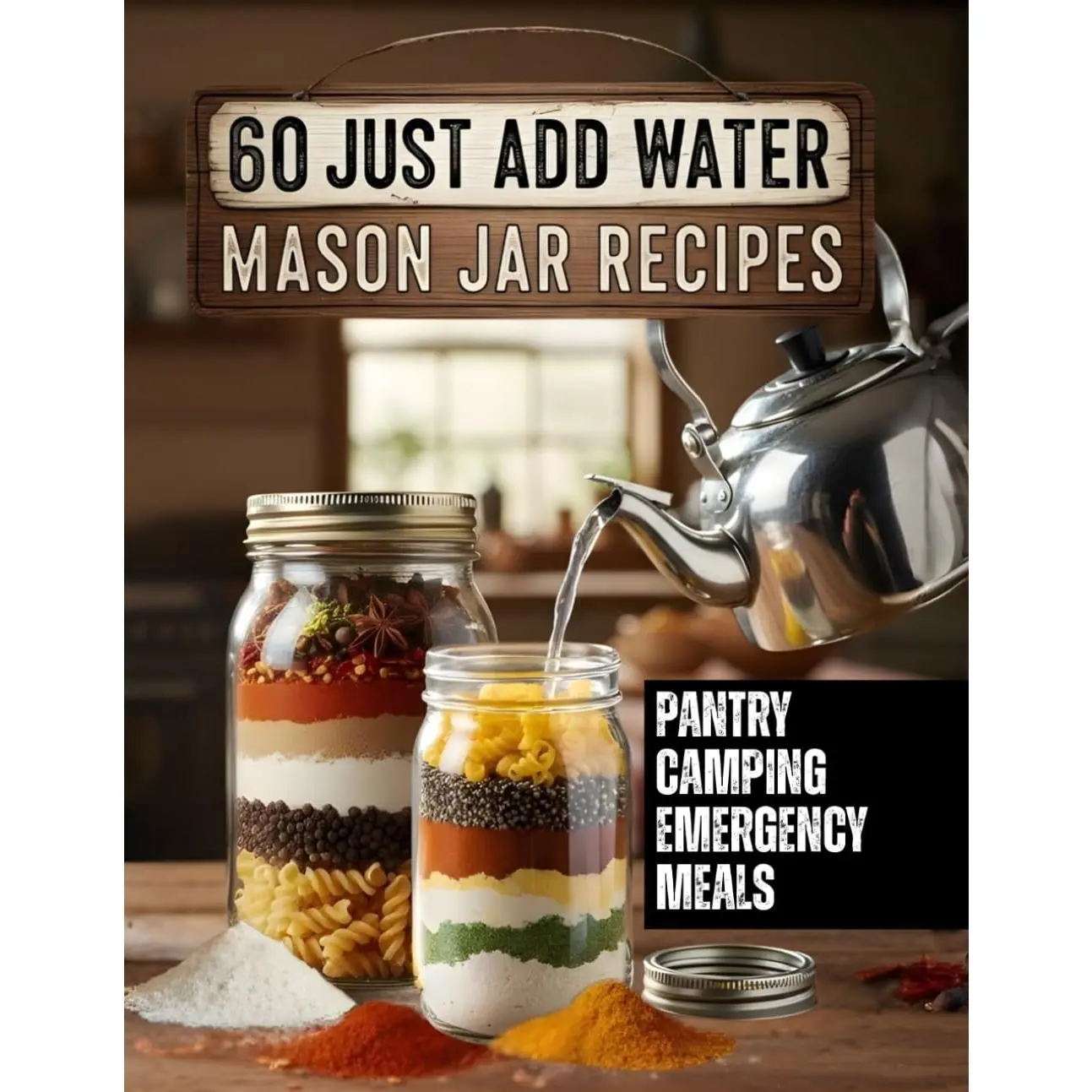 60 Just Add Water Mason Jar Meals: Easy Homestead Pantry Recipes for Camping, Emergency Food Prep, and Long-Term Storage (Prepper & Survival Meals Guide) (Pantry Solutions)