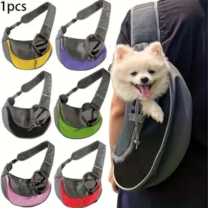 Pet Carrier Bag for Small Dogs and Cats, Breathable Mesh Cat Sling Carrier, Portable Crossbody Travel Backpack for Puppy, Teddy, Chihuahua, Teacup Dog