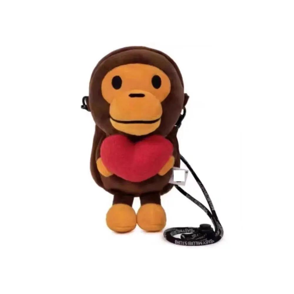 Transparent Surface Cartoon Monkey Figure Shoulder Bag Cosplay Mobile Holder With Bananas Toy Coin Purse Crossbody Bag