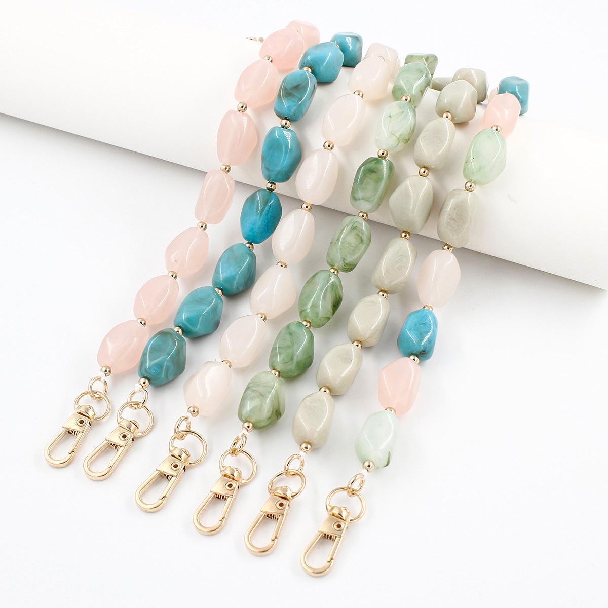 Decorative Bag Chain,Keychains  Beaded Short Bag Chain Handle Acrylic Purse Strap Extender Bag Straps with Lobster Clasp for Underarm Bag Clutch Handbag Tote