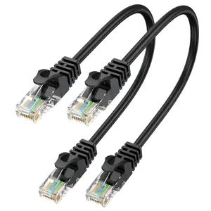 Cat6 Ethernet Cable 1FT 2-Pack Short Patch Cord, 10Gbps High Speed RJ45 Network Cable for Gaming, Patch Panel, Cable Management, Router, Modem