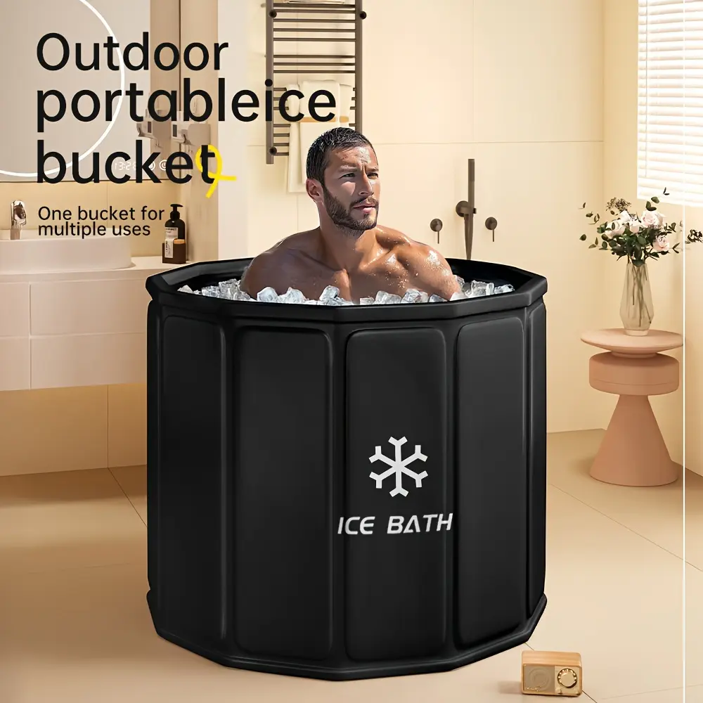Portable Hot Tub • Adult Ice Bath Bucket • Ice Bath Soaking Tub for Post-Workout Use • Thickened Cold Water Tub for Athletes • Cold Water Relax • Hot Water Relaxation Bathtub • No Inflation Needed • No Installation Required • Instant Folding for Easy Stor