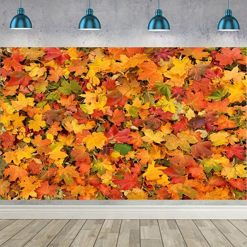 Thanksgiving Maple Leaf Backdrop Banner Autumn Forest Wall Decor for Photography, Parties and Home Events