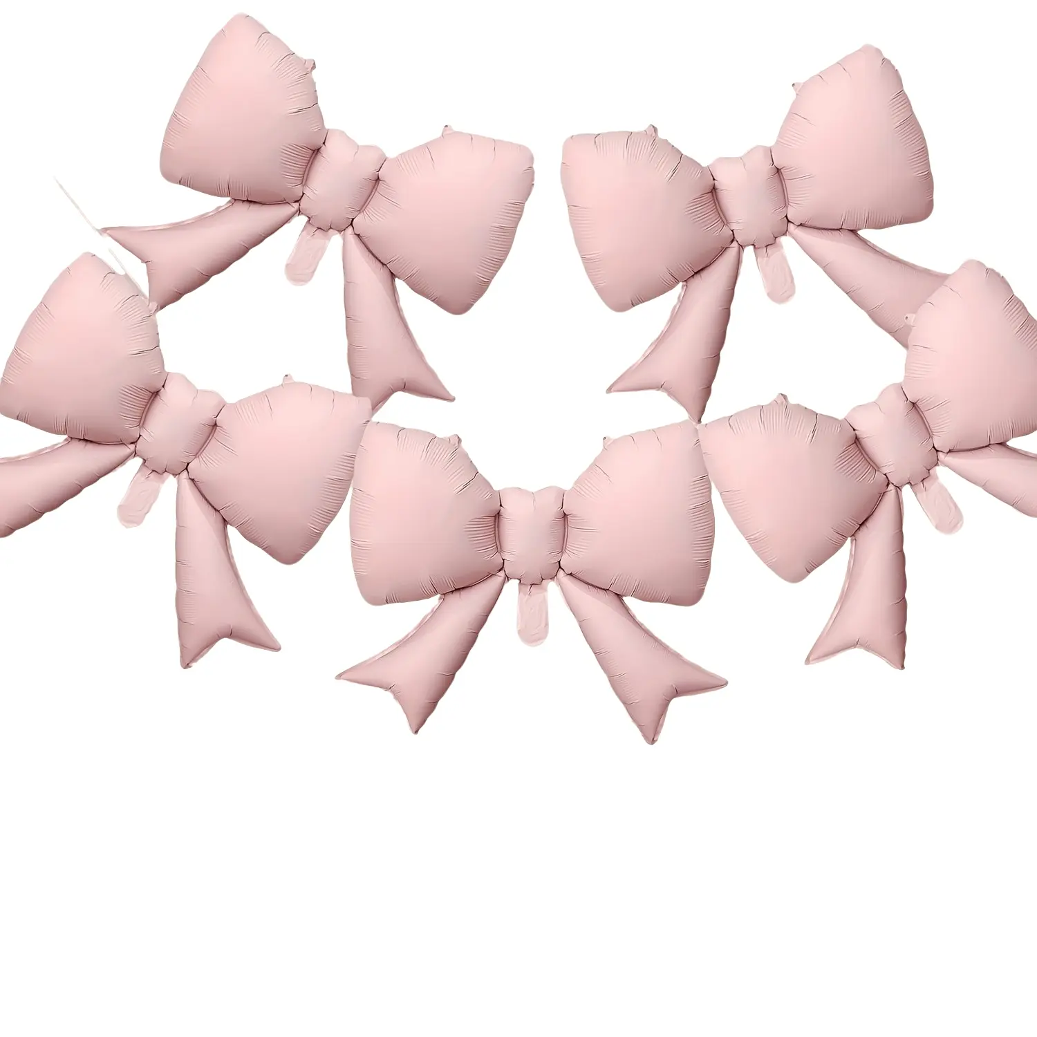 5 sets, matte pink bow reusable foil balloon, suitable for birthday, party decoration, Balloon Decorations, wedding, New Year, anniversary celebration