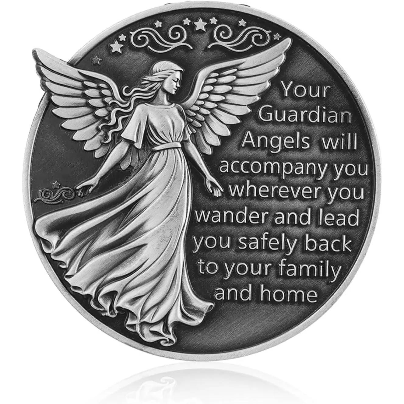 Guardian Angel Visor Clip,Zinc Alloy Metal Guardian Angel for  with   Design,  Angels Visor Clip as a Catholic Gifts for  Drivers & Loved Ones (Wandering Guardian Angel)