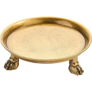 4.5 Inch 100% Solid Brass Clawfoot Candle Dish - Antique Pedestal Dish - Candle Holder - Jewelry Holder - Perfect for Wax Candles, Rings, and TrinketsGift.