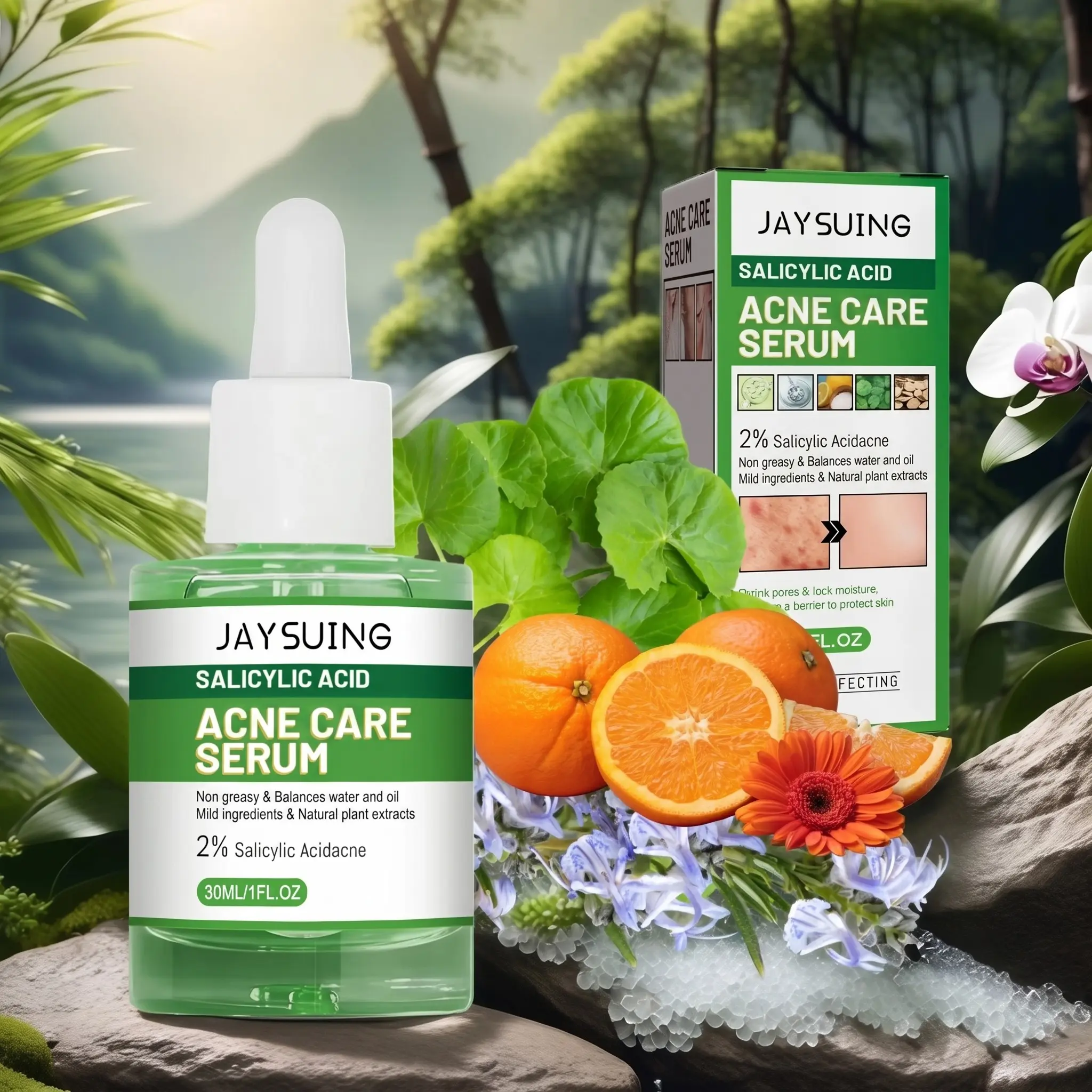 Salicylic Acid Acne Serum, Hyaluronic Acid Natural Ingredients, Gentle Moisturizing Face, Soft Skin, Nourishing Essence Liquid, Pore Remover, Acne Clearing Products, Blemish Relief Care