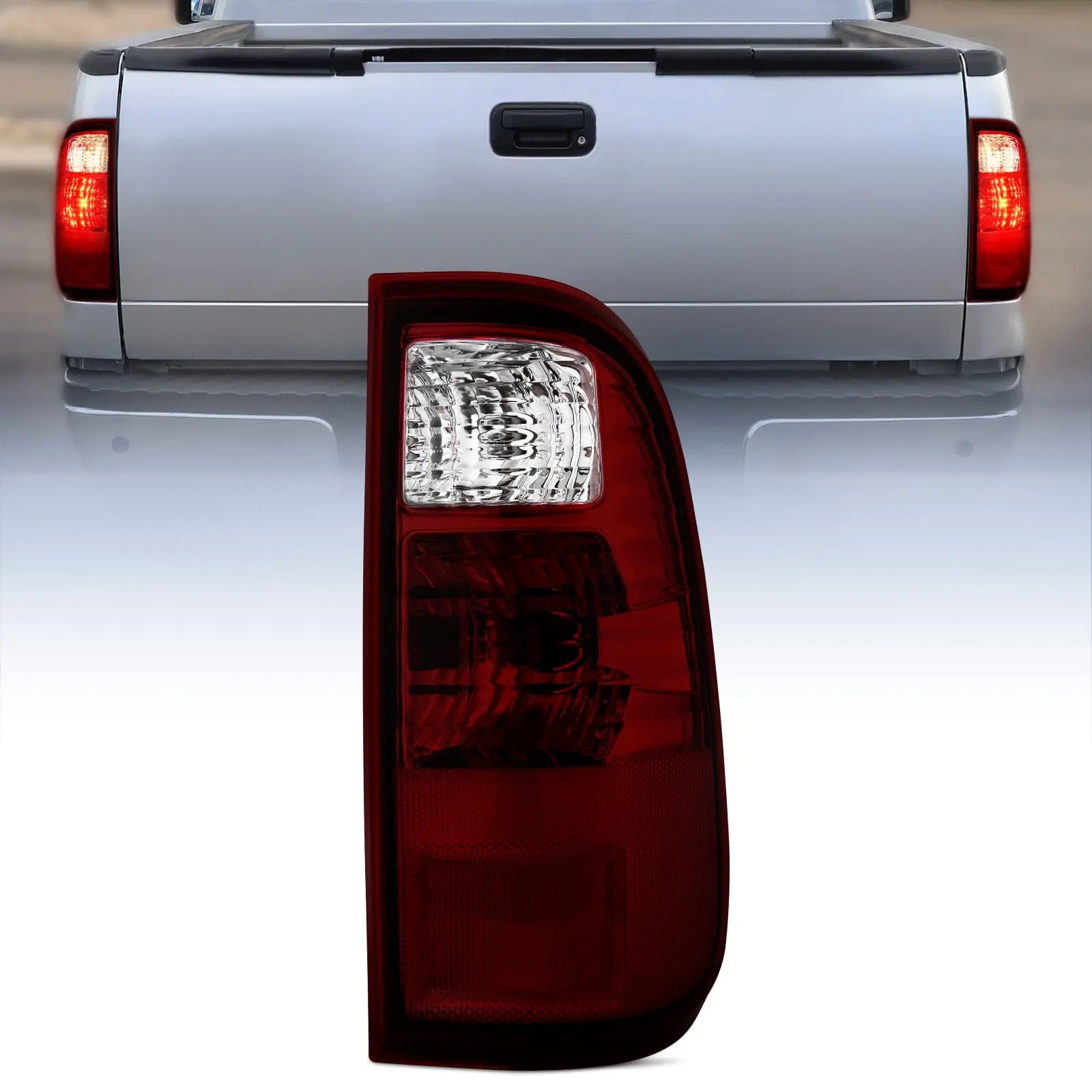 Nilight Waterproof Durable Driver Side Taillight Assembly - Silicon Seal, Corrosion Resistant, Plug-In Fit, OE Style, Dark Red Rear Lamp for 2008-2016 Ford F250-F450 Super Duty, DOT Certified, 1-Way Vent, Boost Nighttime Visibility, Safe Driving