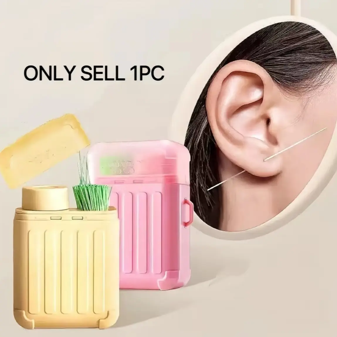 Ear Piercing Cleaning Kit, Anti-Clogging and Odor-Removal, 240 Cleaning Wires, 15ML Solution, Essential Earring Care Tool, Ear Hole Cleaner