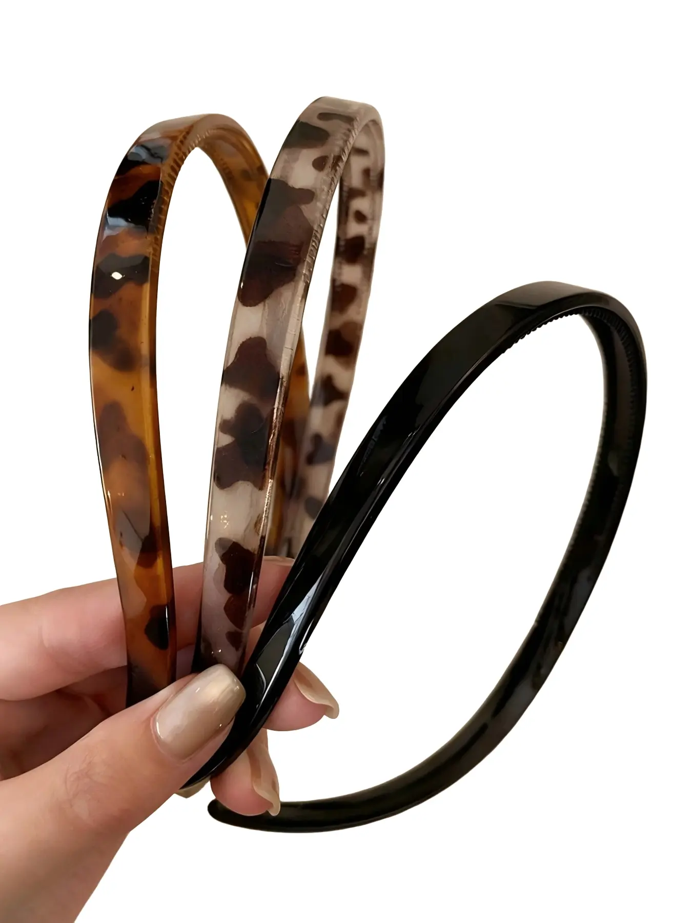 3Pcs Black, Brown, Gray, Tortoiseshell Minimalist Non-Slip Serrated Lightweight Plastic Headbands, Fashion Versatile High-End Elegant Simple Style Hair Accessories Suitable For Daily Wear, Casual, Party,, Hairstyling, Washing Face, Makeup