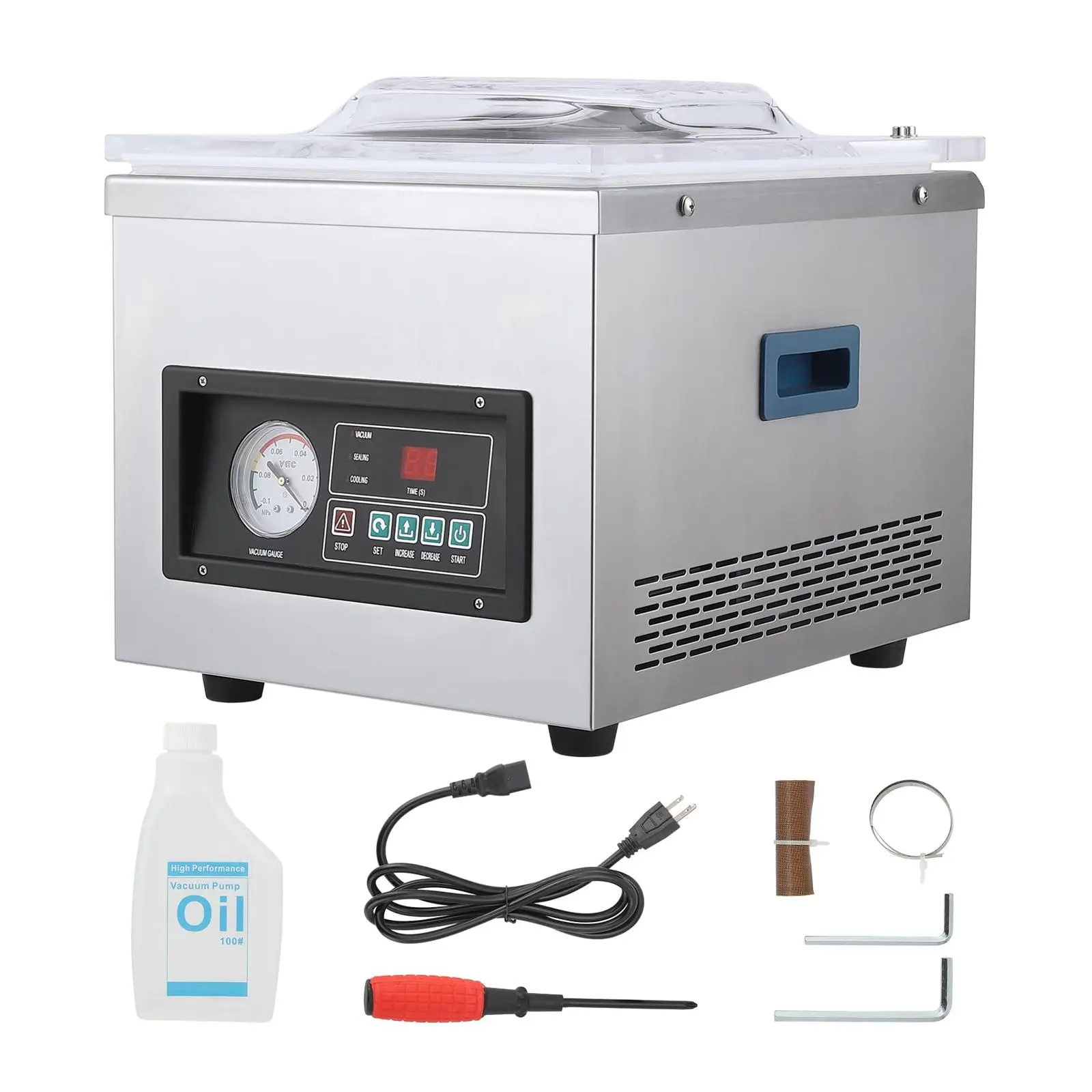 GARVEEChamber Vacuum Sealer Machines Available in Sizes 10.2 to 13 inches with Pump Rates 3.5 to 6.5 m³/h, Featuring Automatic Control and Stainless Steel Build, Ideal for Household and Commercial Food Preservation