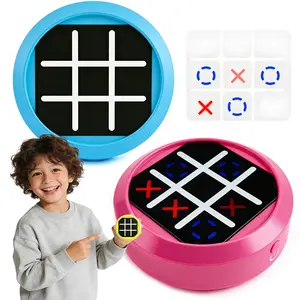 4-in-1 Electronic Tic Tac Toe Game: AI Battle, 2-Mode, Memory & Quick Hit Challenge |   Handheld Portable Game Console (Battery Not Included)