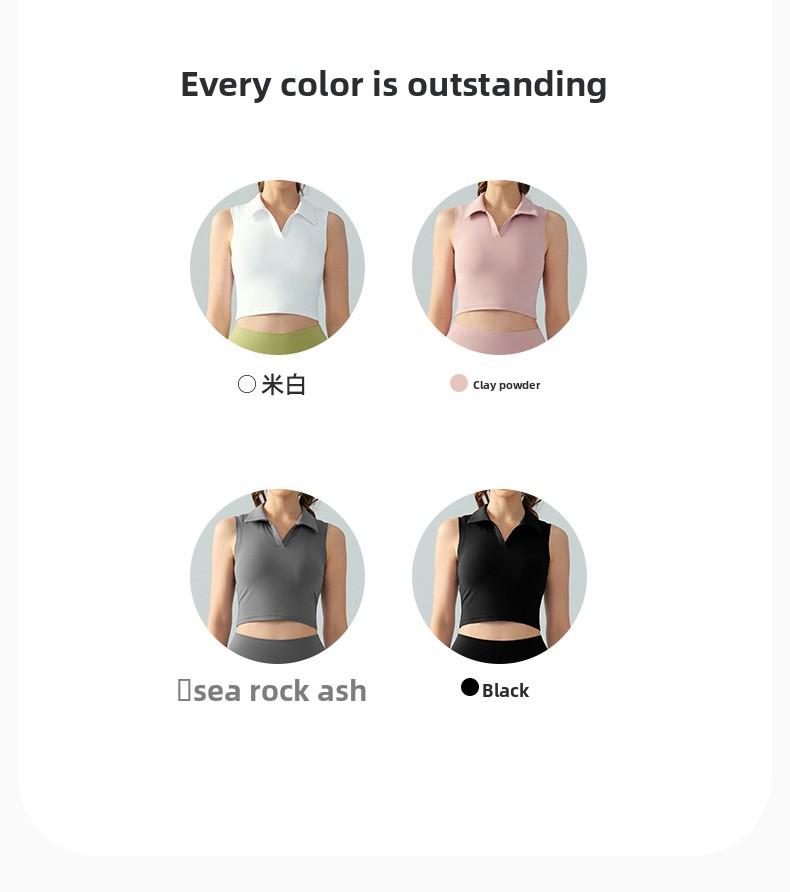 High-neck yoga top for women, sleeveless, slim-fit, breathable, suitable for outdoor running and fitness, sports vest with chest pads