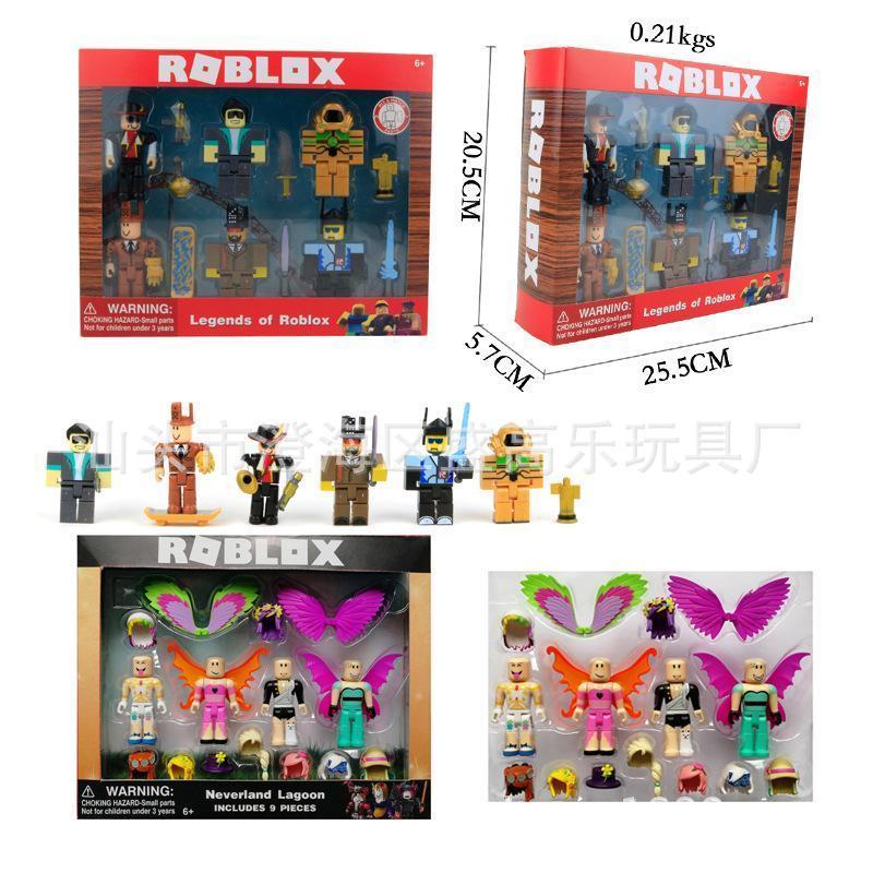 Roblox building block figurine with accessories comes in two color boxes, packaged in bags popular