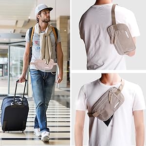 Money Belt for Travel Women and Men Slim Hidden Travel Wallet with RFID Blocking