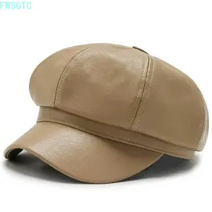 2026 New Arrival Men Black Stylish Newsboy Flat Cap, Breathable Lightweight Octagonal Painter Beret, Machine Washable Warm Winter Hat for Daily Trendy Outfits