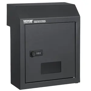 【DealsForYouDays】VEVOR Sturdy Metal Key Locker, Combo Lock, Mountable on Wall, 12'', Charcoal Gray, Ensures Safe Keeping of Mail and Keys