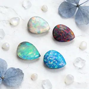 Natural Opal Cabochons Choose Oval or Pear - Colorful Loose Gemstones for DIY Rings.