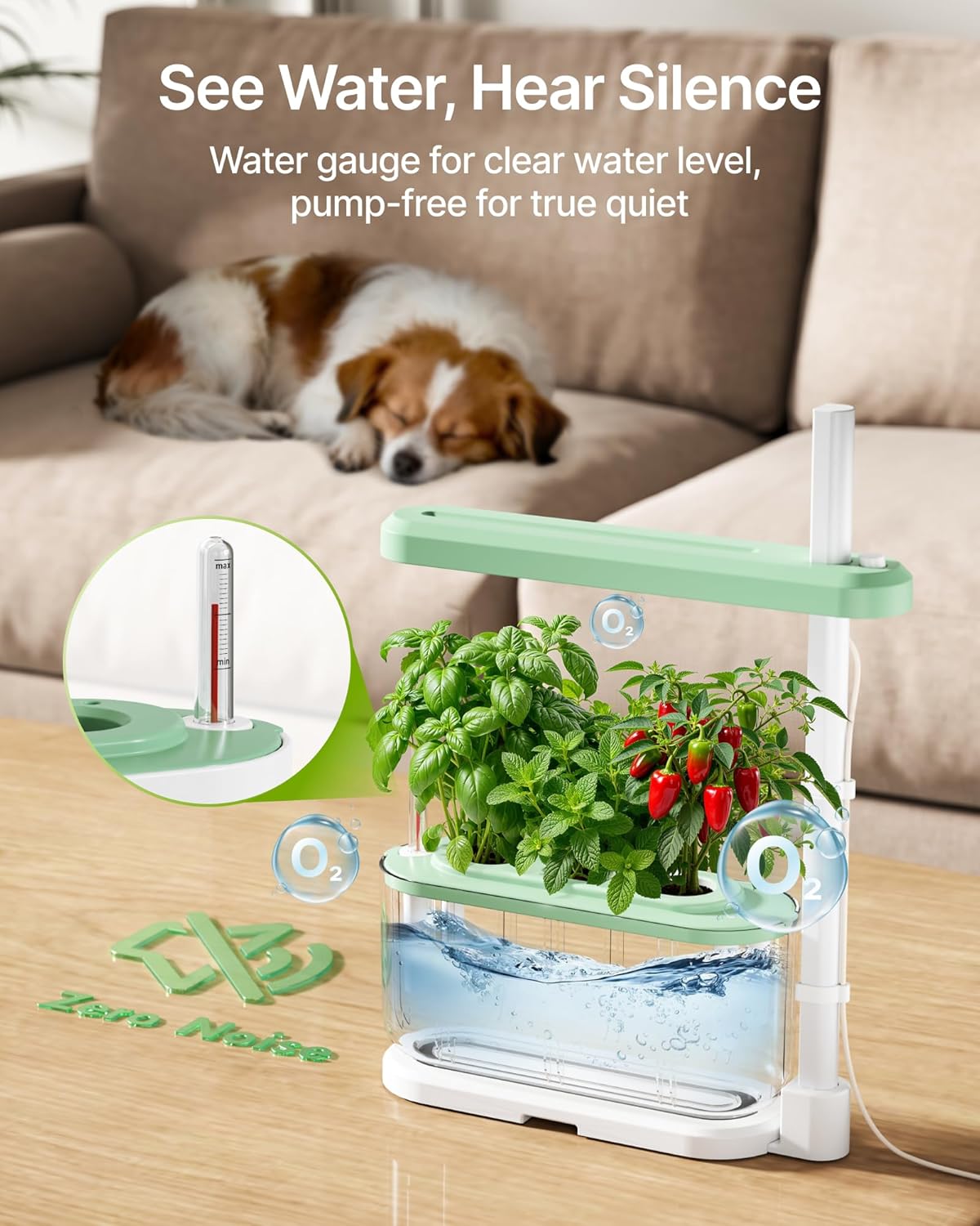 Hydroponics Growing System Kit with 3 Pods  Full  LED Grow Light, Adjustable Height Indoor  Garden, Educational-Ready Hydroponic System for  and BeginnersGardening Gifts