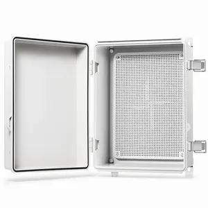 Outdoor Electrical Box, 14.6"x10.6"x5.9" Waterproof Junction Box IP67 Plastic Enclosure Grey ABS Weatherproof for Projects WiFi Lighting Pump Control