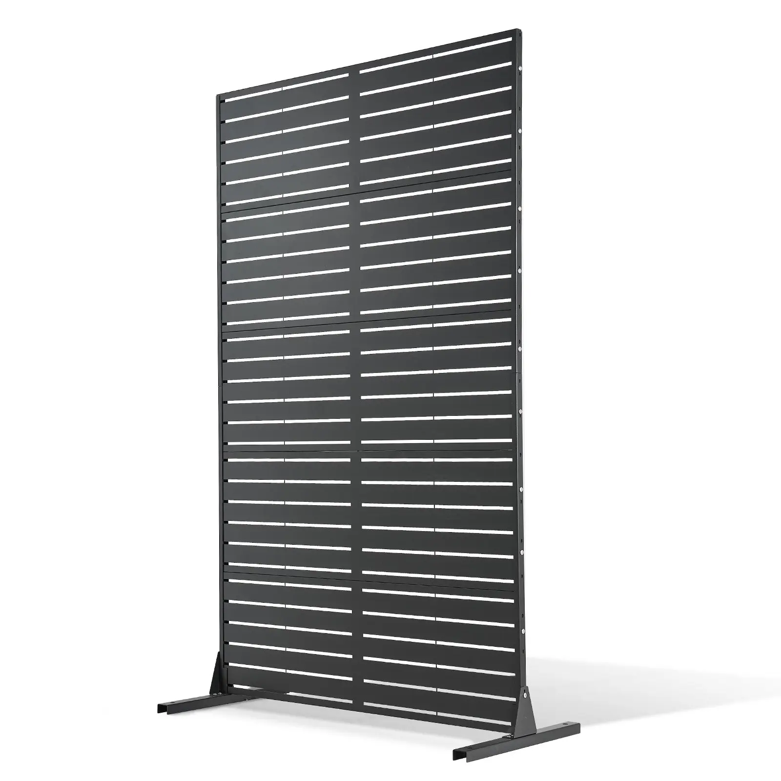 VEVOR Metal Privacy Screen, 44" W x 72" H Freestanding Modern Fence, Garden Divider Panel with Extended Base Reinforcement Fixing, for Outdoor Garden & Indoor Courtyard