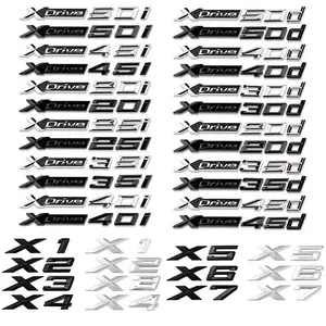 3D Xdrive 20d 30d 35d 40d 50d 20i 25i 30i Car Fender Emblem Trunk Badge Sticker For BMW  X1 X3 X4 X5 X6 X7 Logo Accessories