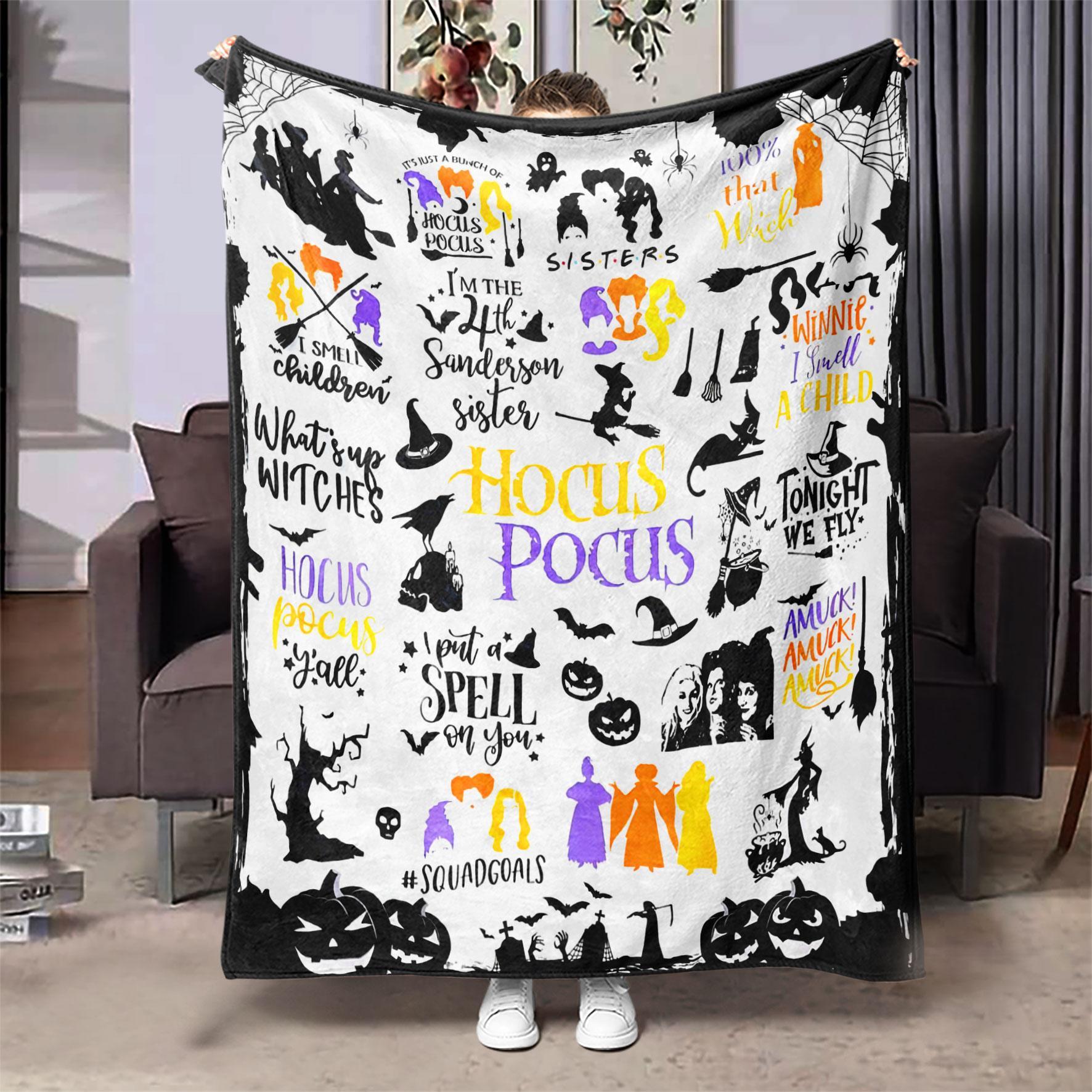 Cartoon Themed Warm Nap Blanket, 1 Count Soft Throw Blanket, Air-conditioned Room Blanket for Home Office Travel Camping, Bedroom Decor, Christmas Gifts, Christmas Decorations, Halloween