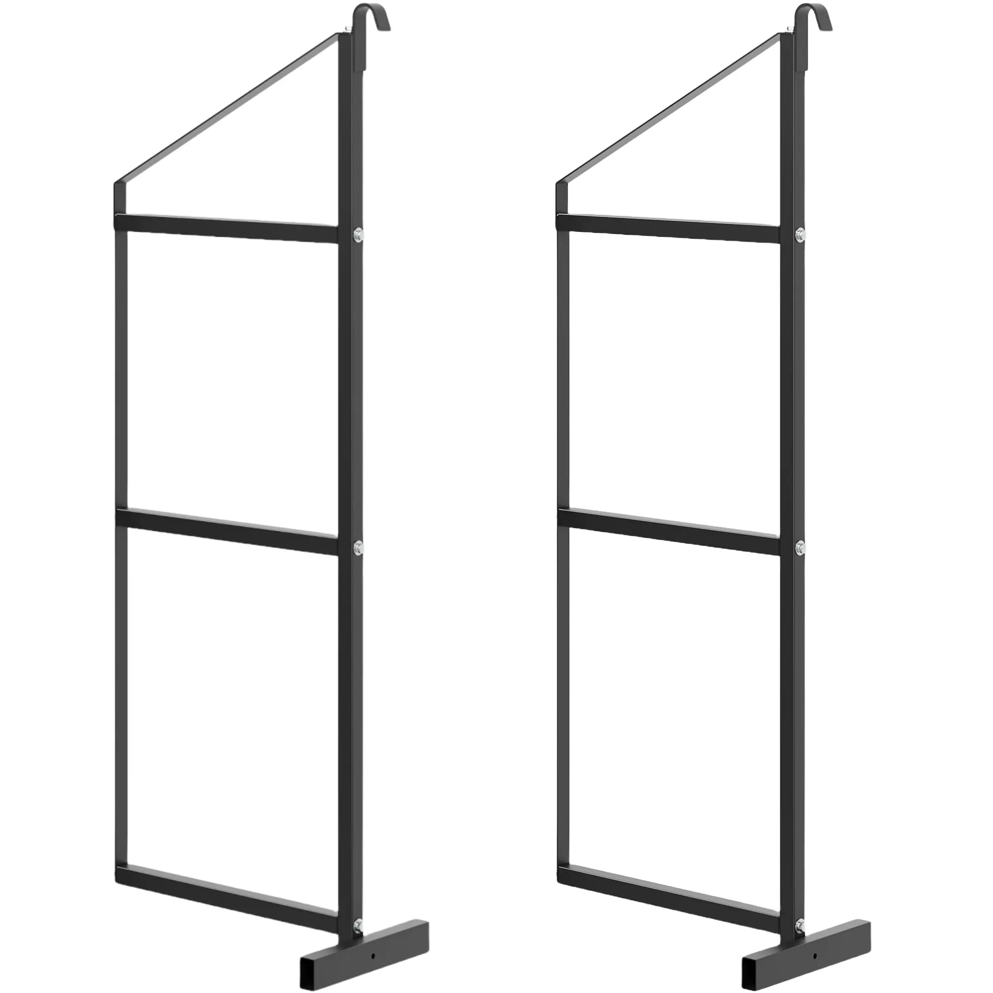 Shipping Container Shelving Bracket, 3-Tier Black Powder Coated Steel Brackets, 22"x60" Heavy-Duty Storage Shelves for Garage, Warehouse