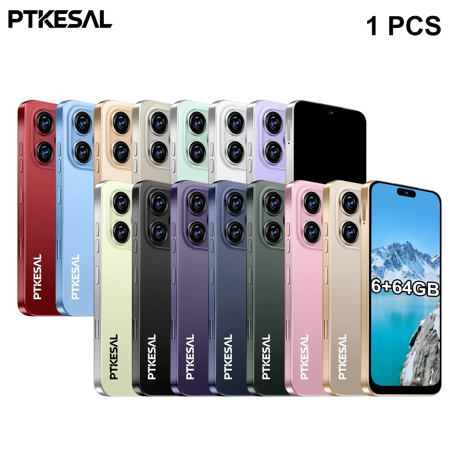Ptkesal-16 Pro Max Smartphone, 6gb RAM 64GB Storage, 8-Core Processor, Android 12.0, 6.93 Inch Screen, Dual Sim, Face & Fingerprint Unlock