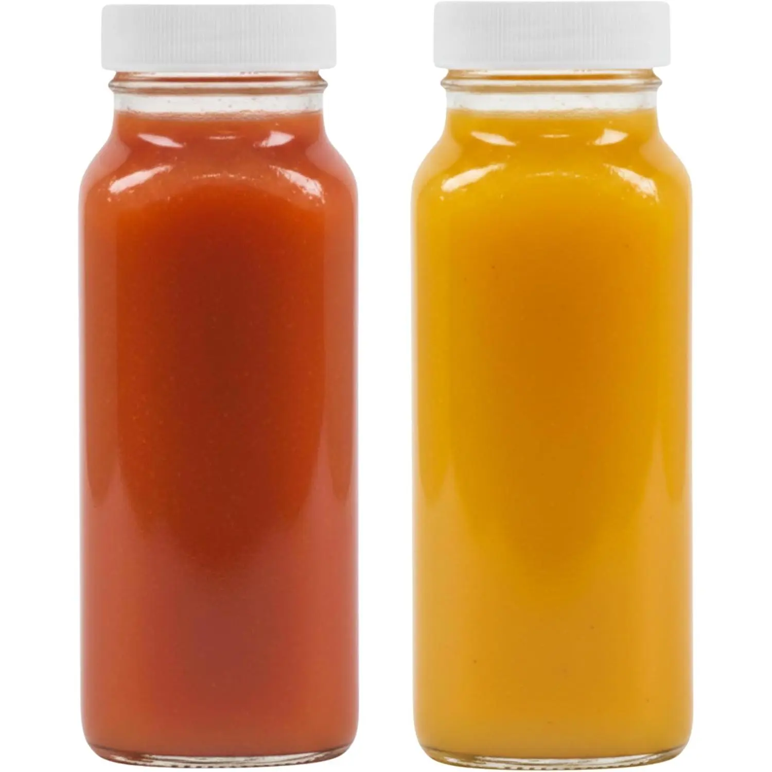 8oz Square Glass Juice Shot Bottle with Lid – 2 Pack 8 oz Milk Glass Bottles with  for Lunch Box, Airtight  Drinking Jars for Smoothies, Yogurt, Kefir, Juice & Water